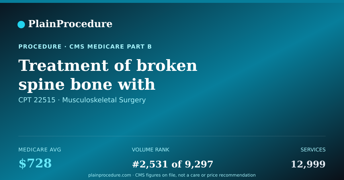 Shareable card for Treatment Of Broken Spine Bone With Stabilizing Device, Each Additional Segment
