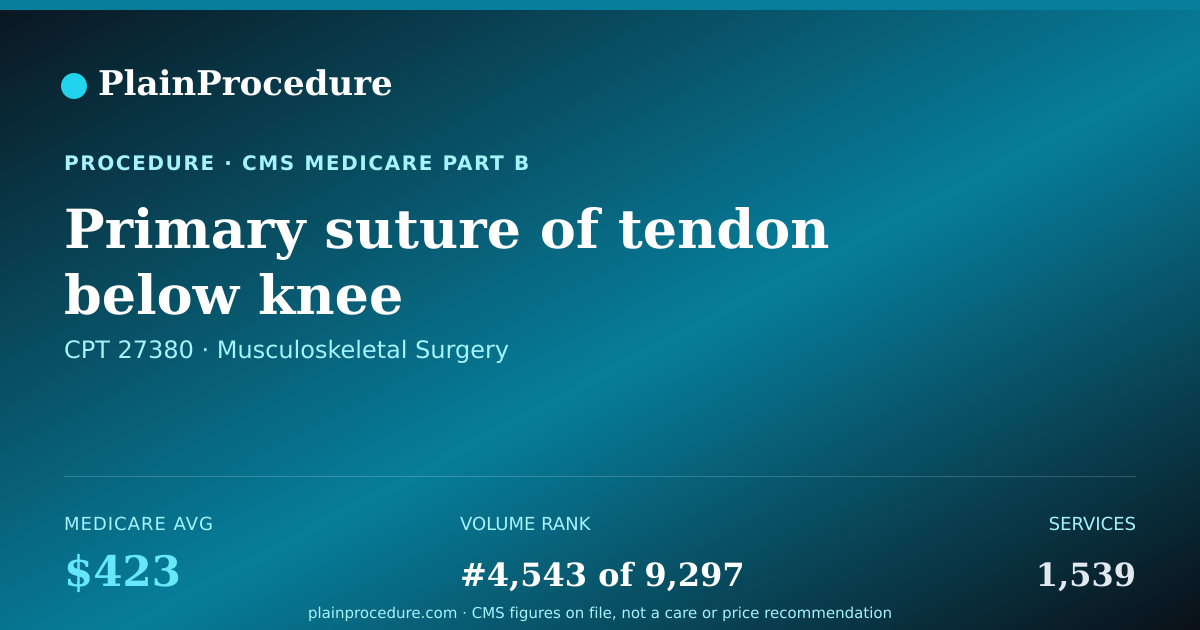 Shareable card for Primary Suture Of Tendon Below Knee