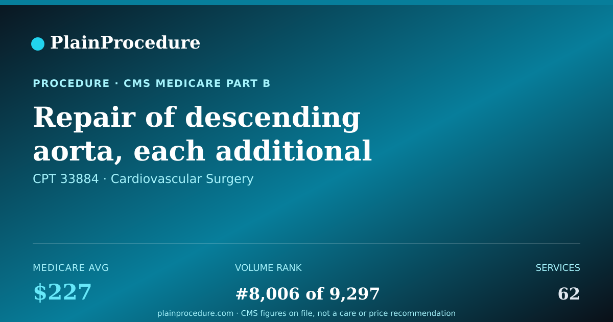 Shareable card for Repair Of Descending Aorta, Each Additional Extension