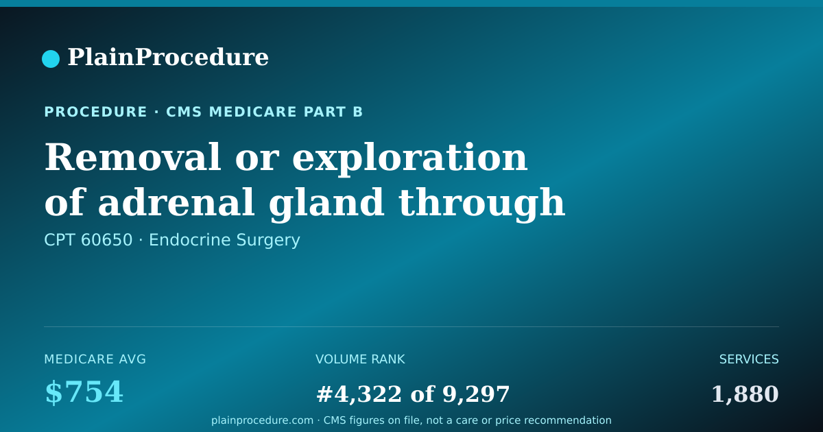Shareable card for Removal Or Exploration Of Adrenal Gland Through Abdomen Using An Endoscope