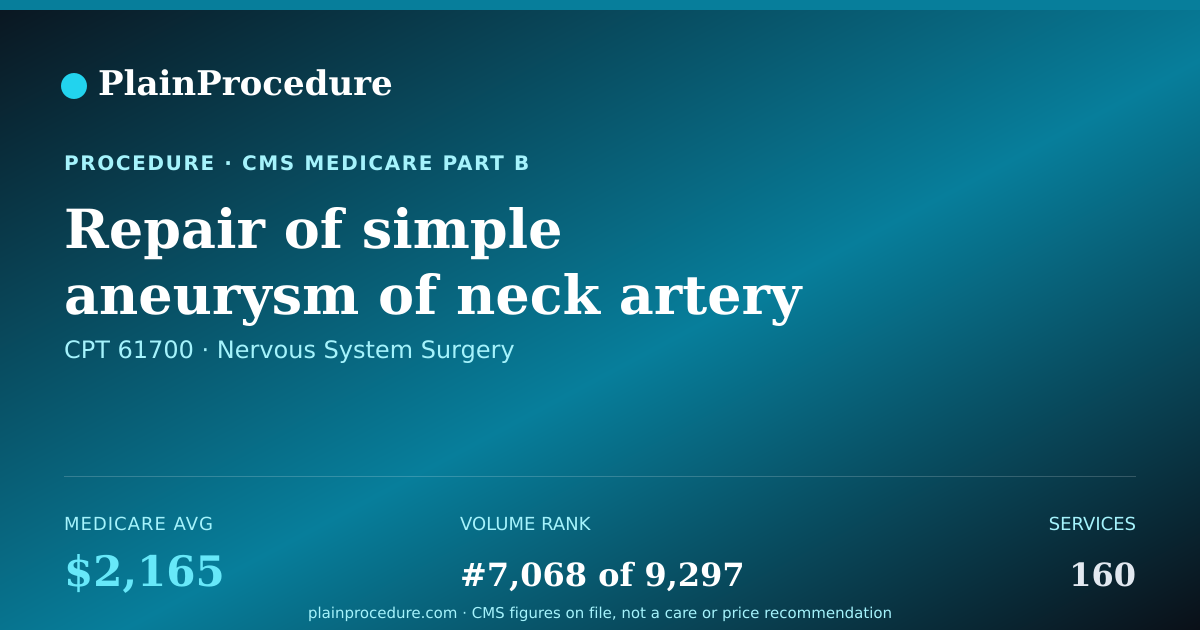 Shareable card for Repair Of Simple Aneurysm Of Neck Artery
