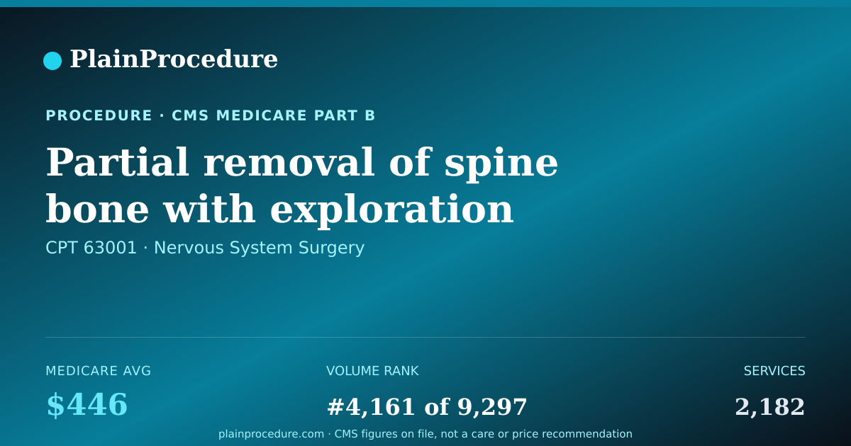 Shareable card for Partial Removal Of Spine Bone With Exploration And/or Release Of Upper Spinal Cord Or Nerves, 1-2 Segments